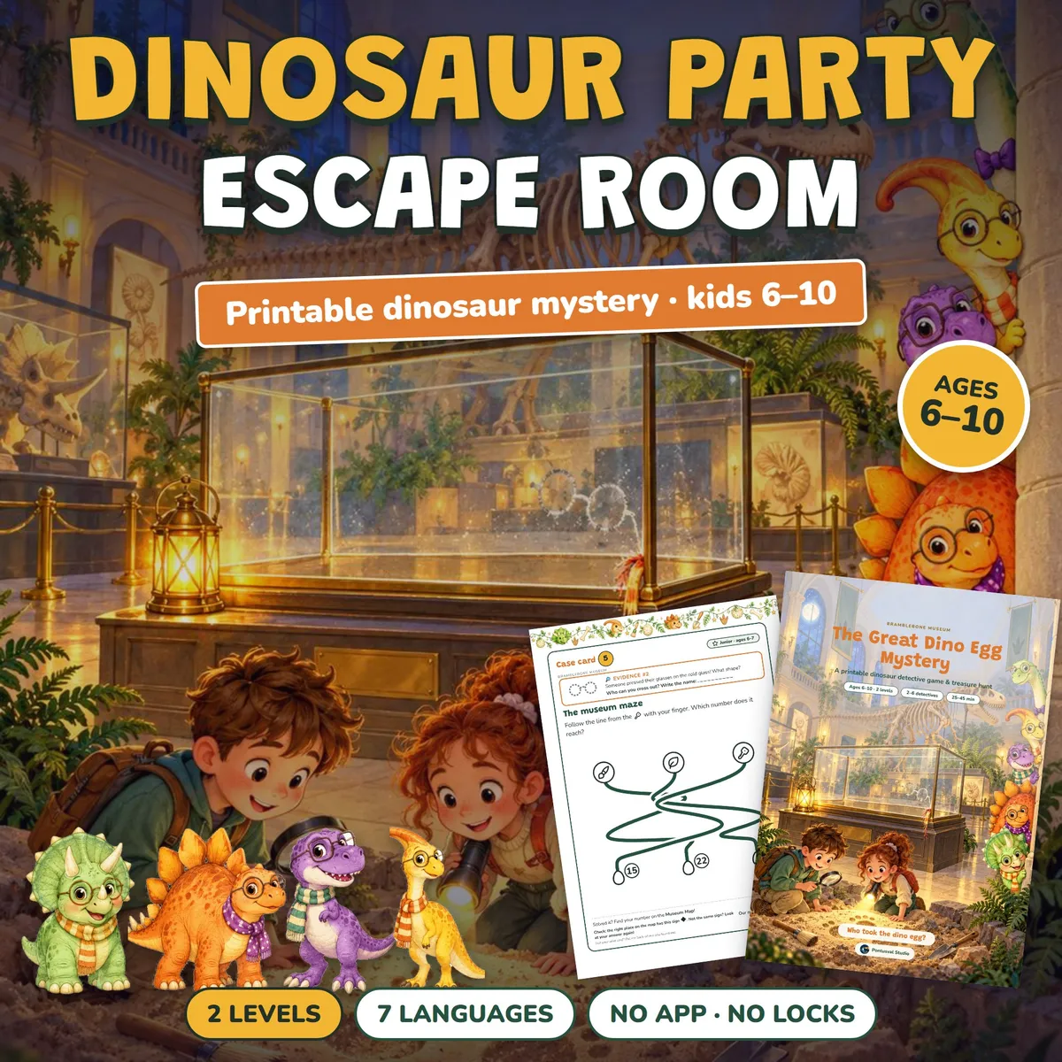 Escape Room de Dinosaurios para Niños: El Gran Misterio del Huevo de Dino
