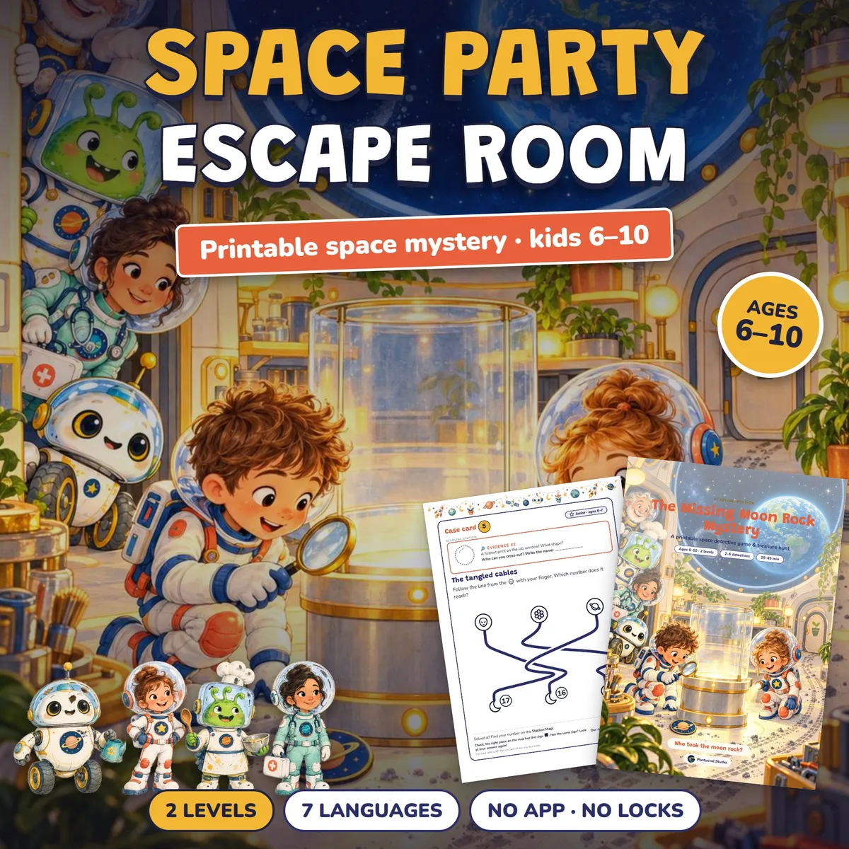 Space Escape Room for Kids: The Missing Moon Rock Mystery