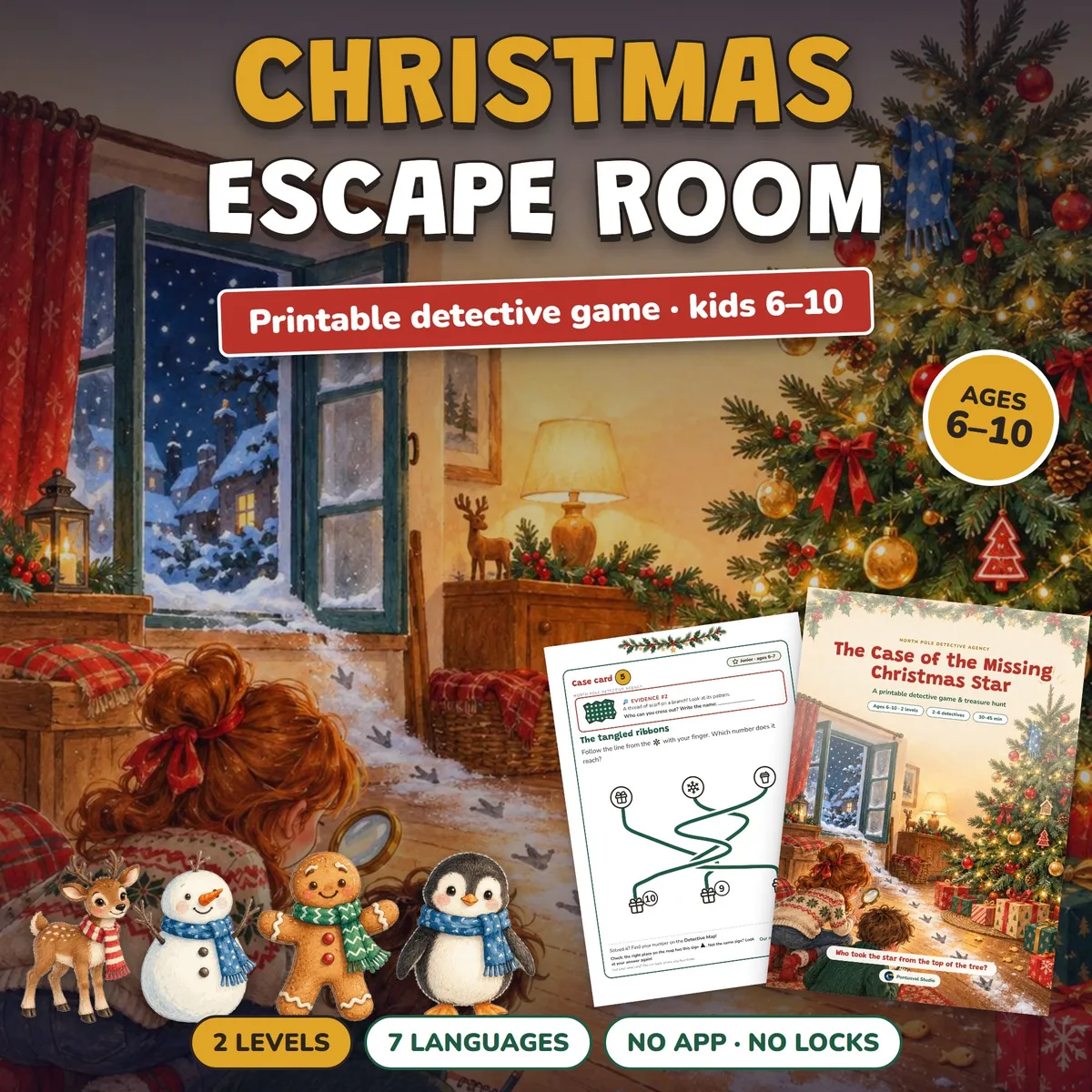 Weihnachts Escape Room für Kinder: Der Fall des verschwundenen Weihnachtssterns